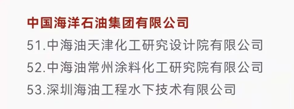 “科改示范企业”名单公布，中国海油又一家单位上榜