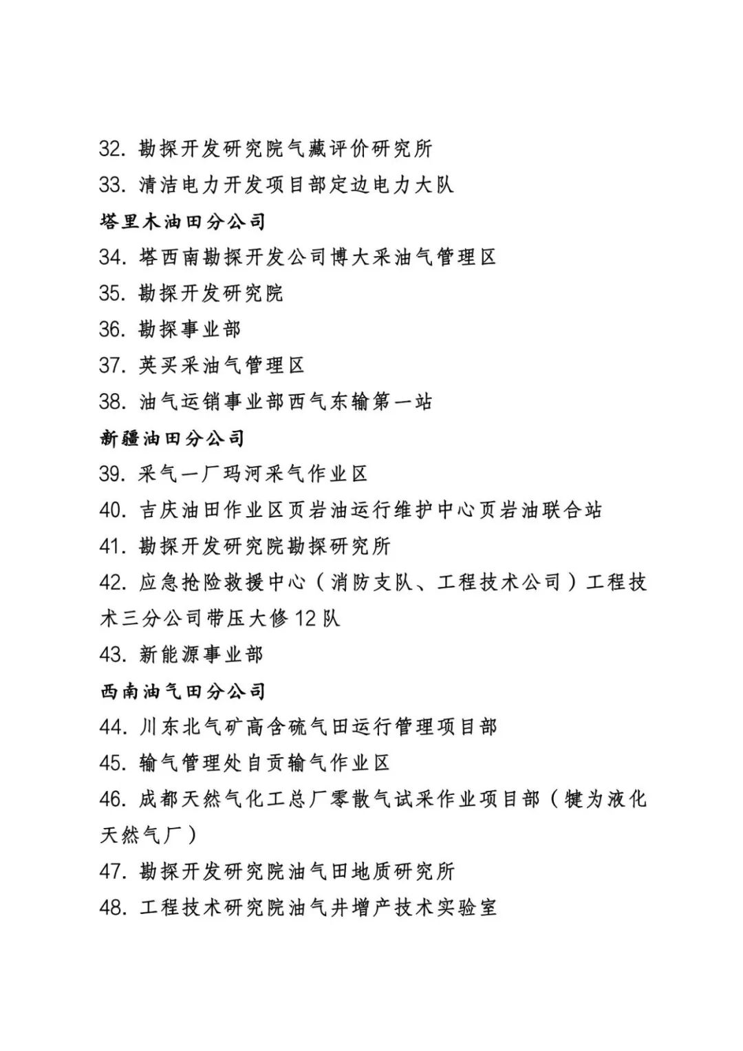 中石油公布最新表彰名单！